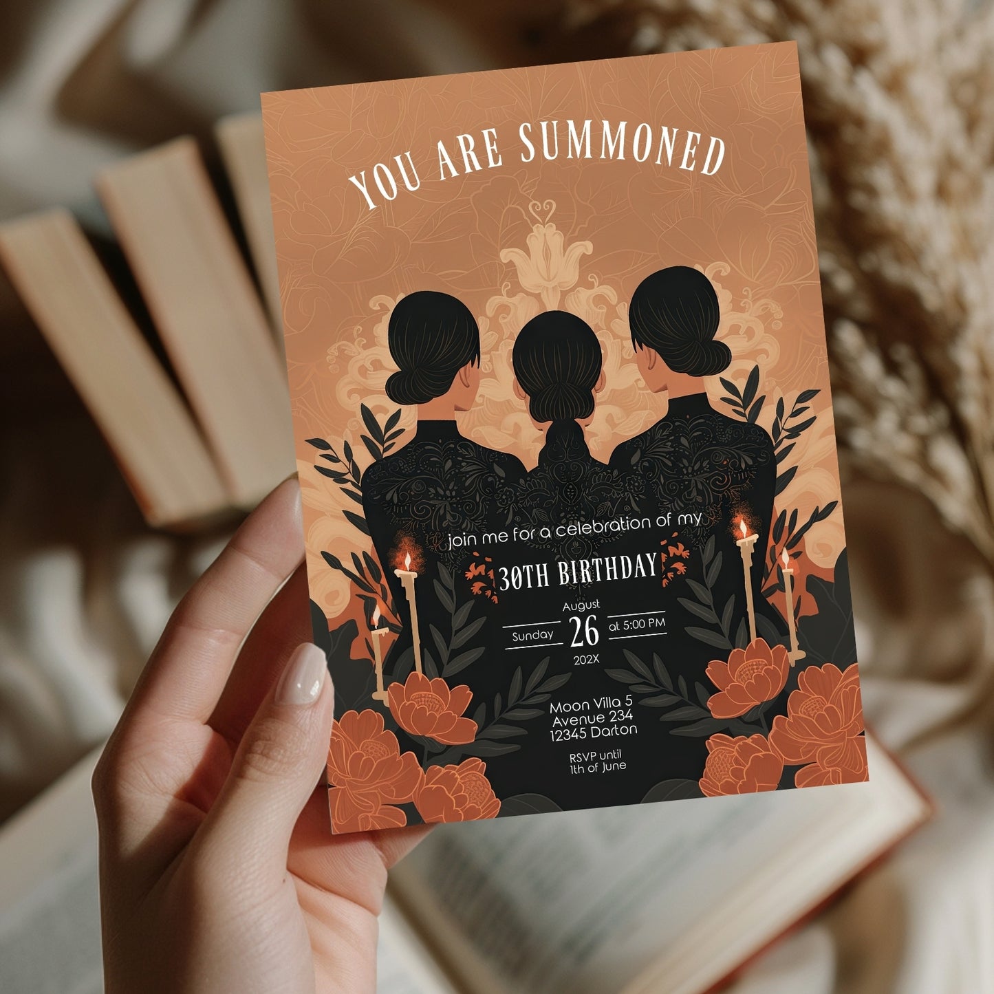 Victorian Gothic Birthday Party Invitation | Witches Calling