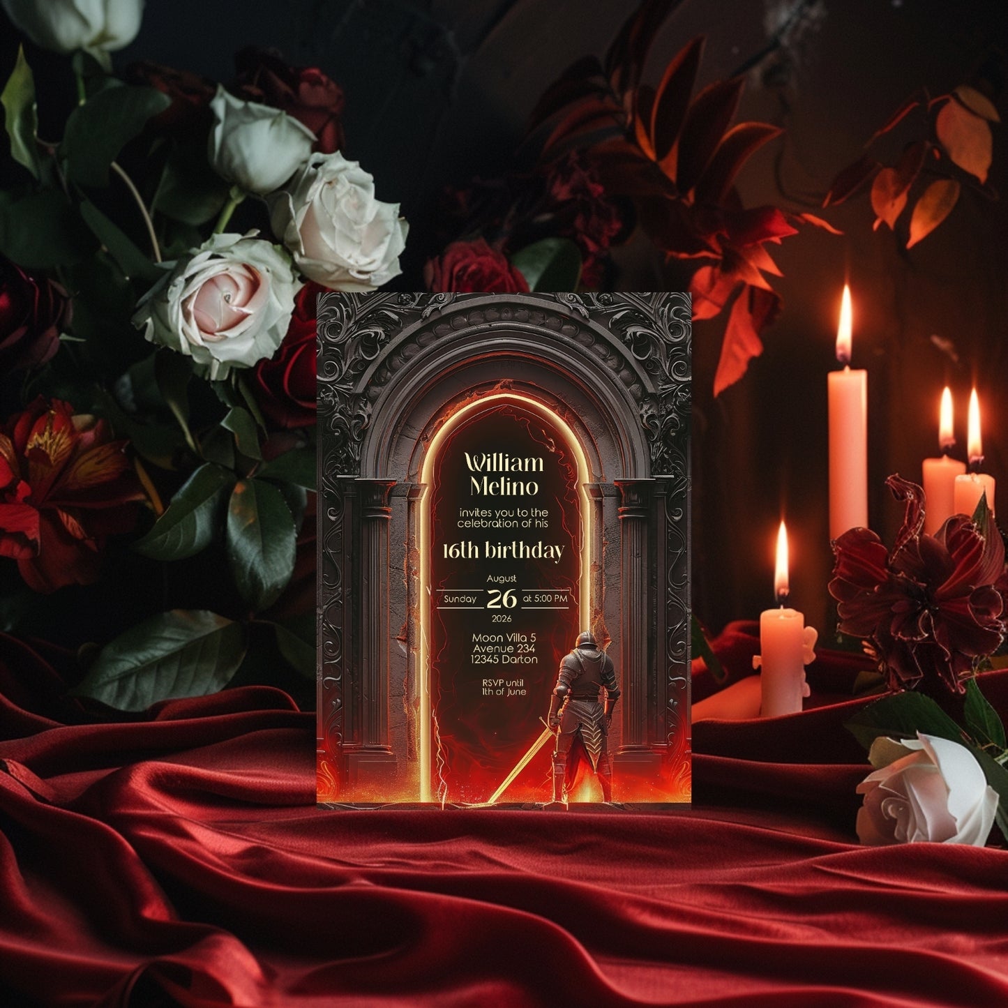 Epic Knight Birthday Invitation – Medieval Adventure Theme