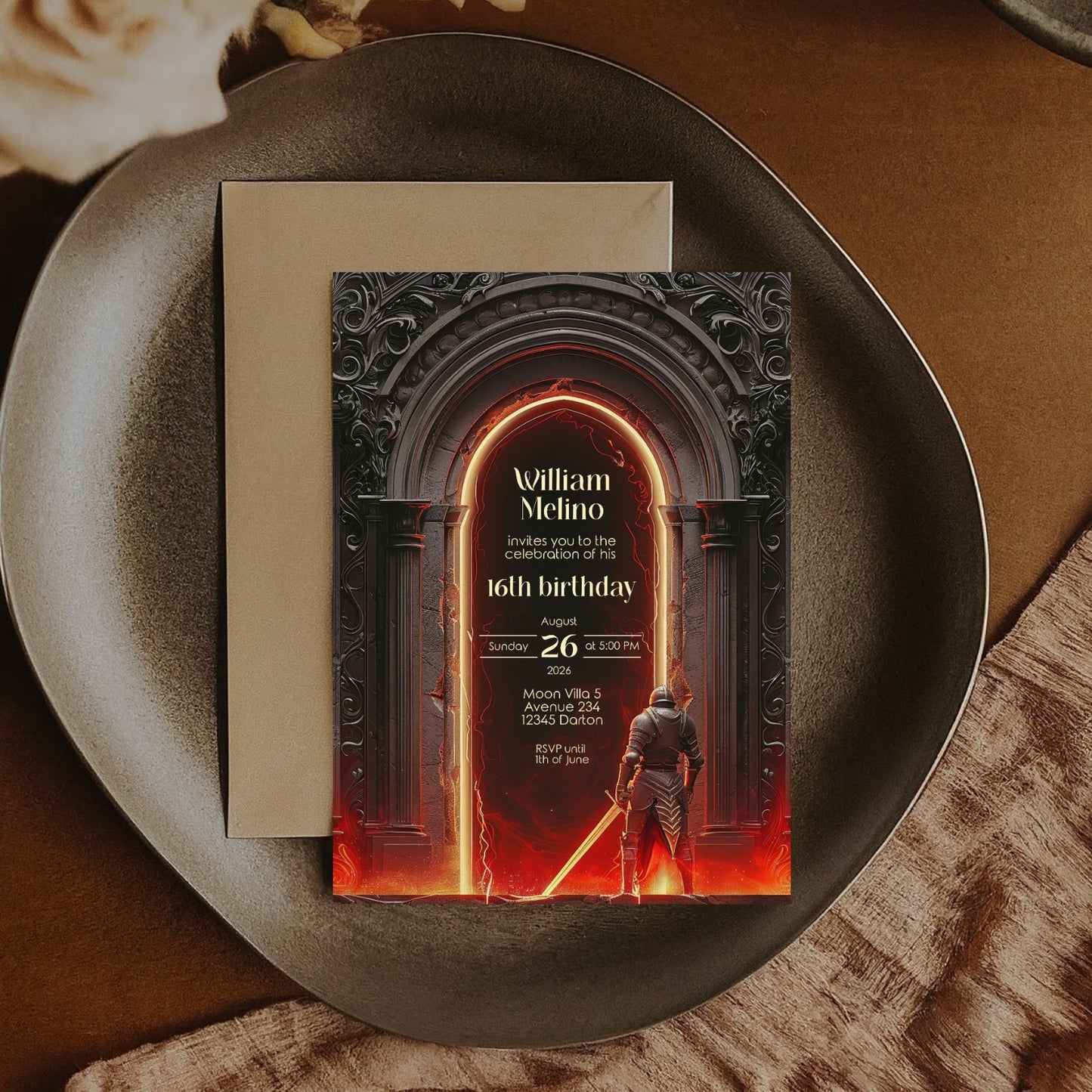 Epic Knight Birthday Invitation – Medieval Adventure Theme