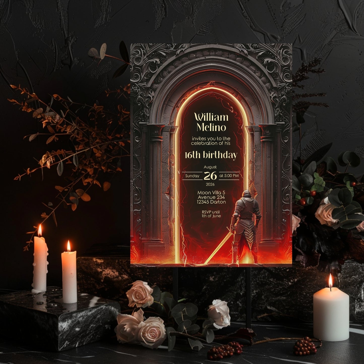 Epic Knight Birthday Invitation – Medieval Adventure Theme