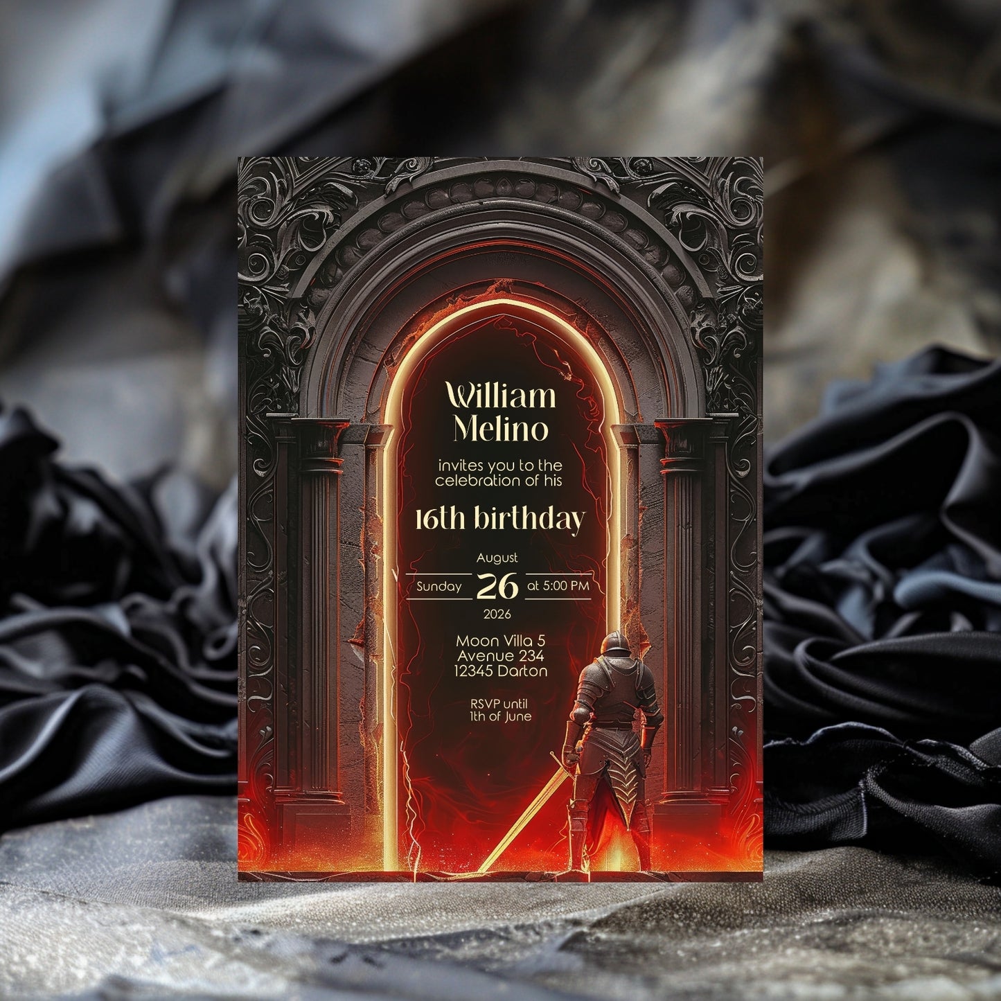 Epic Knight Birthday Invitation – Medieval Adventure Theme