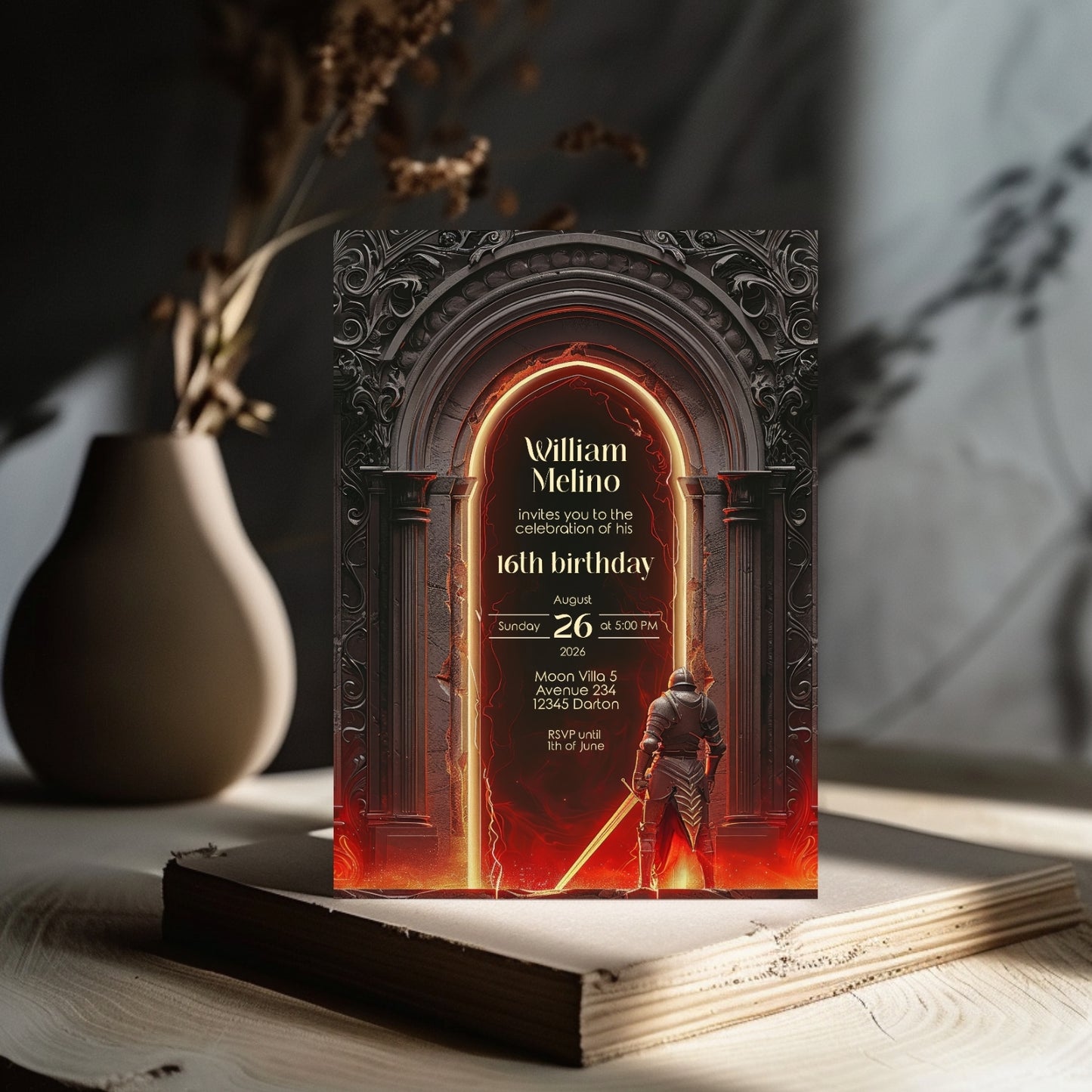 Epic Knight Birthday Invitation – Medieval Adventure Theme