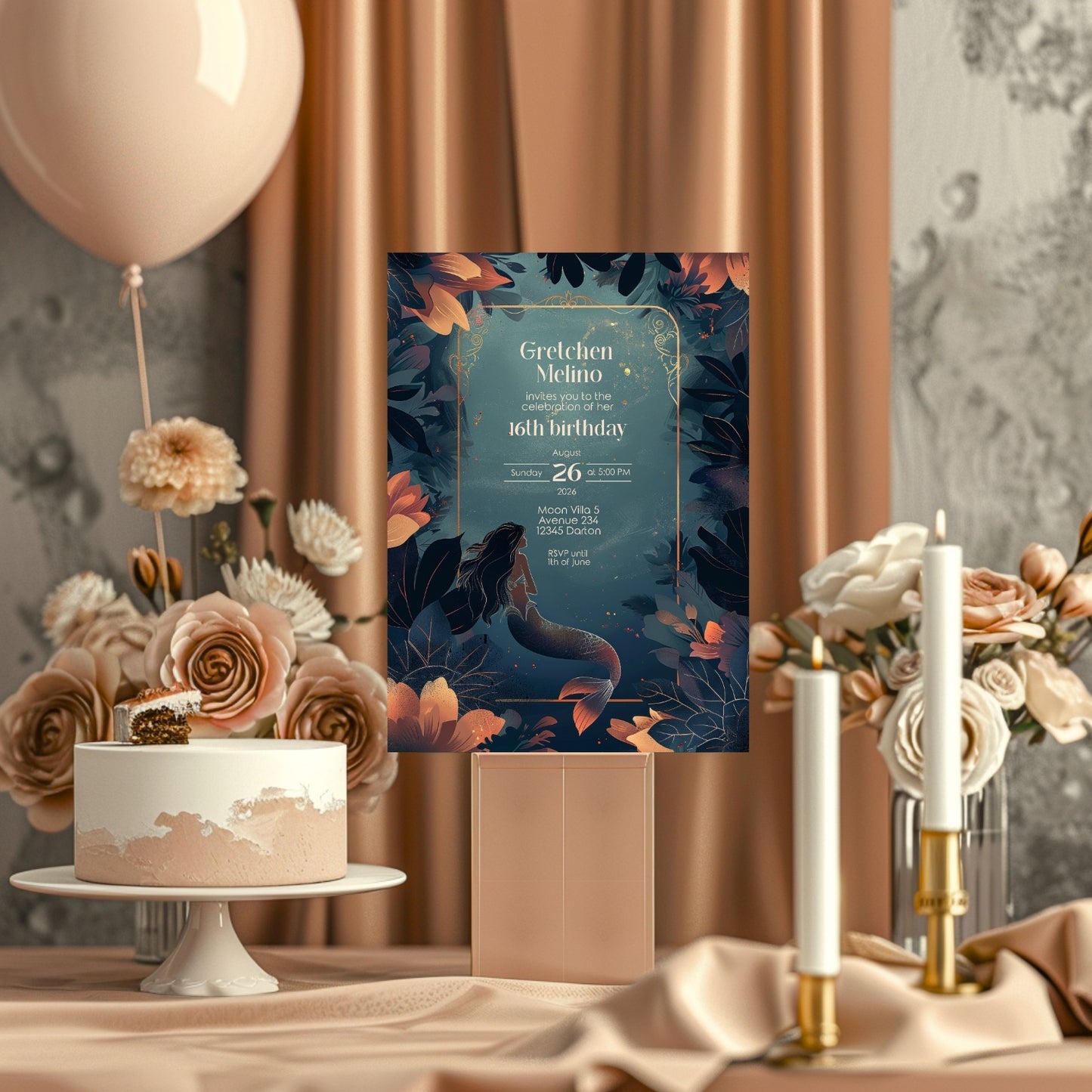 Enchanting Mermaid Birthday Invitation – Fantasy Party