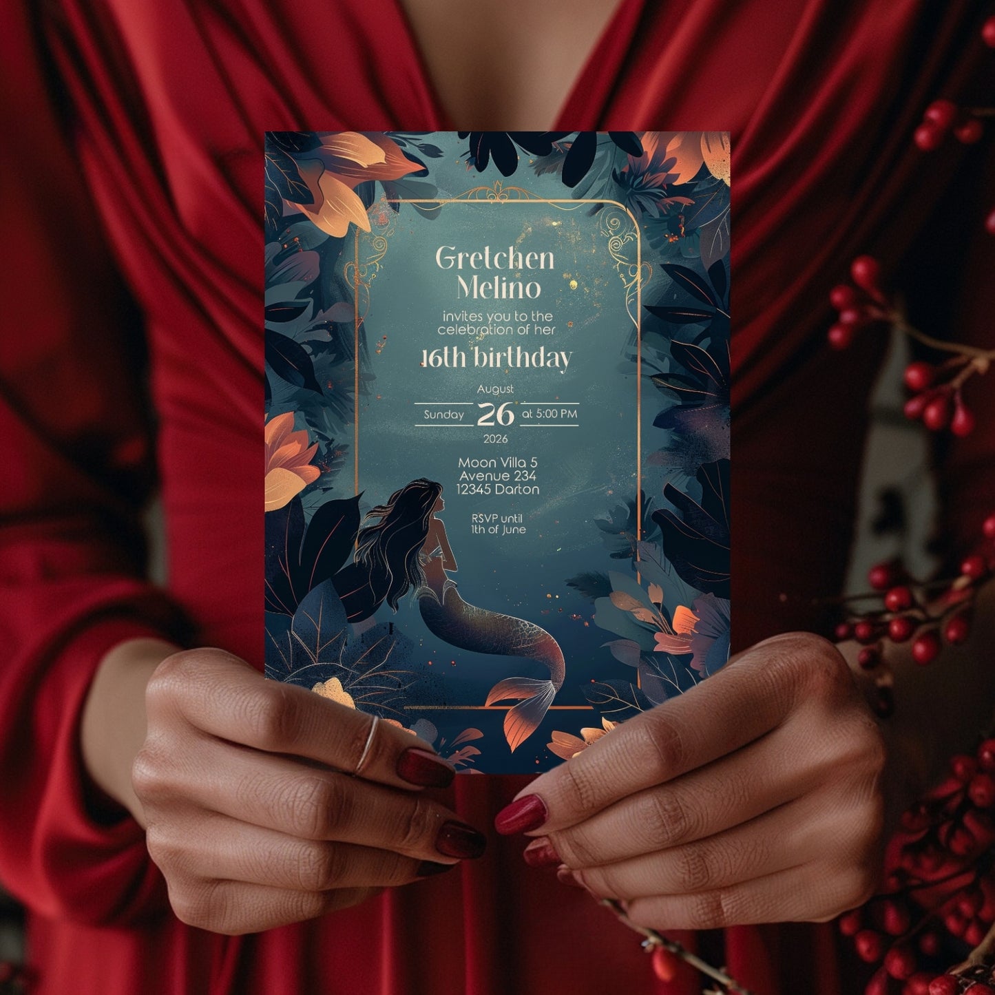 Enchanting Mermaid Birthday Invitation – Fantasy Party