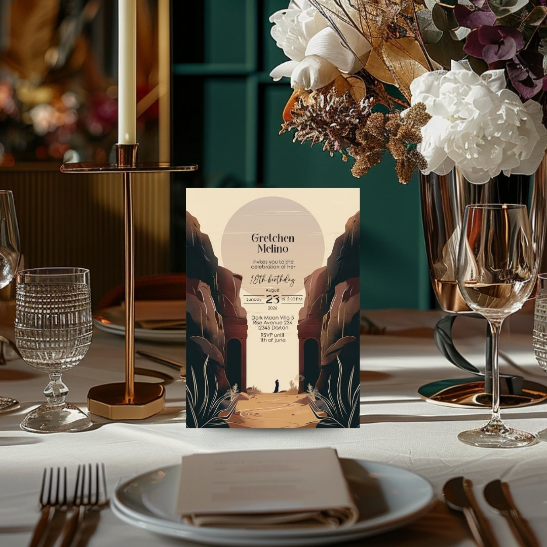 Desert Canyon Birthday Invitation