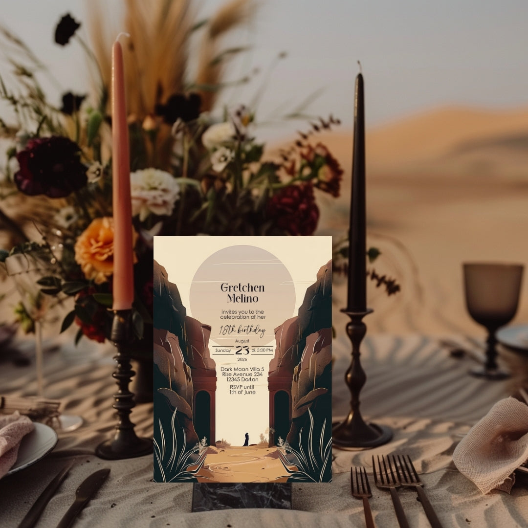 Desert Canyon Birthday Invitation