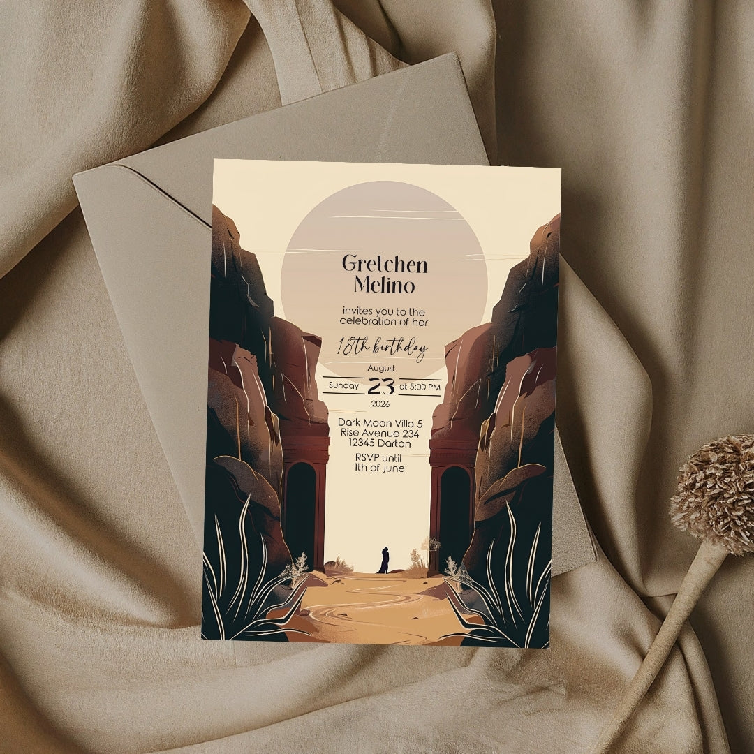 Desert Canyon Birthday Invitation