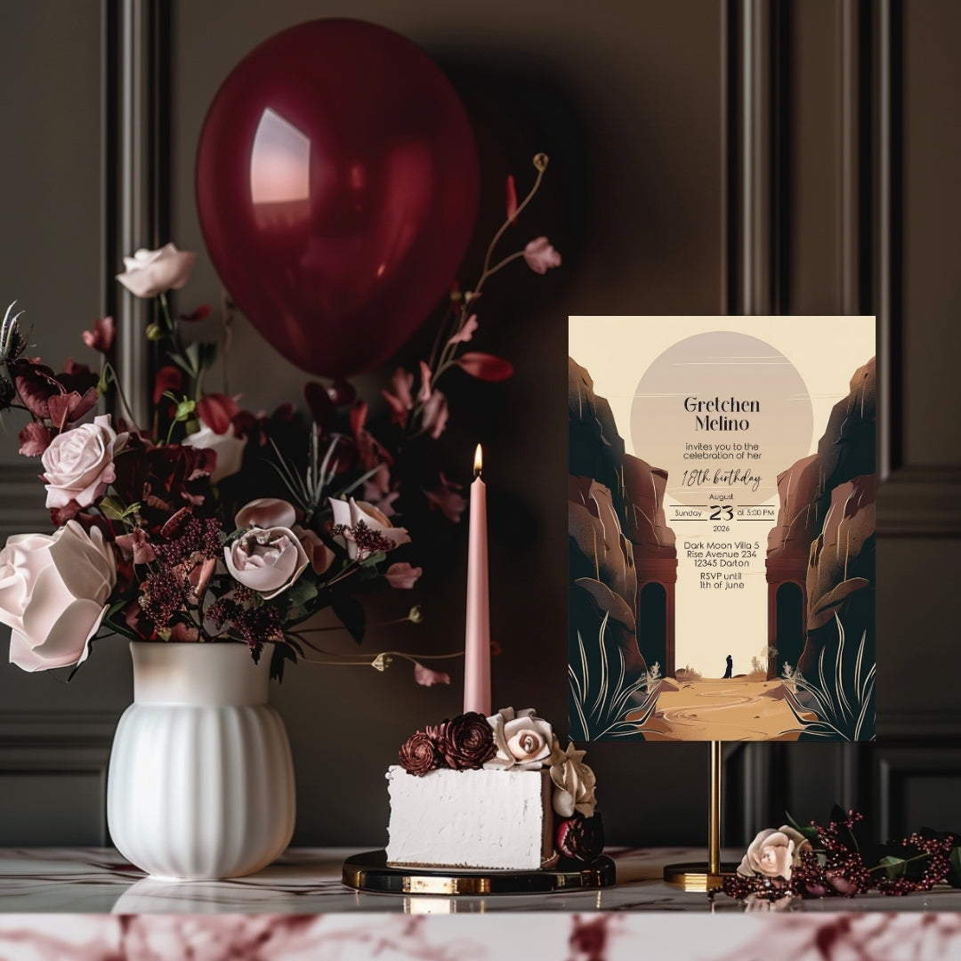 Desert Canyon Birthday Invitation
