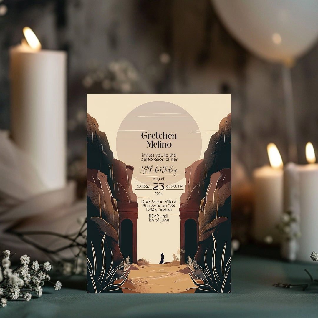 Desert Canyon Birthday Invitation