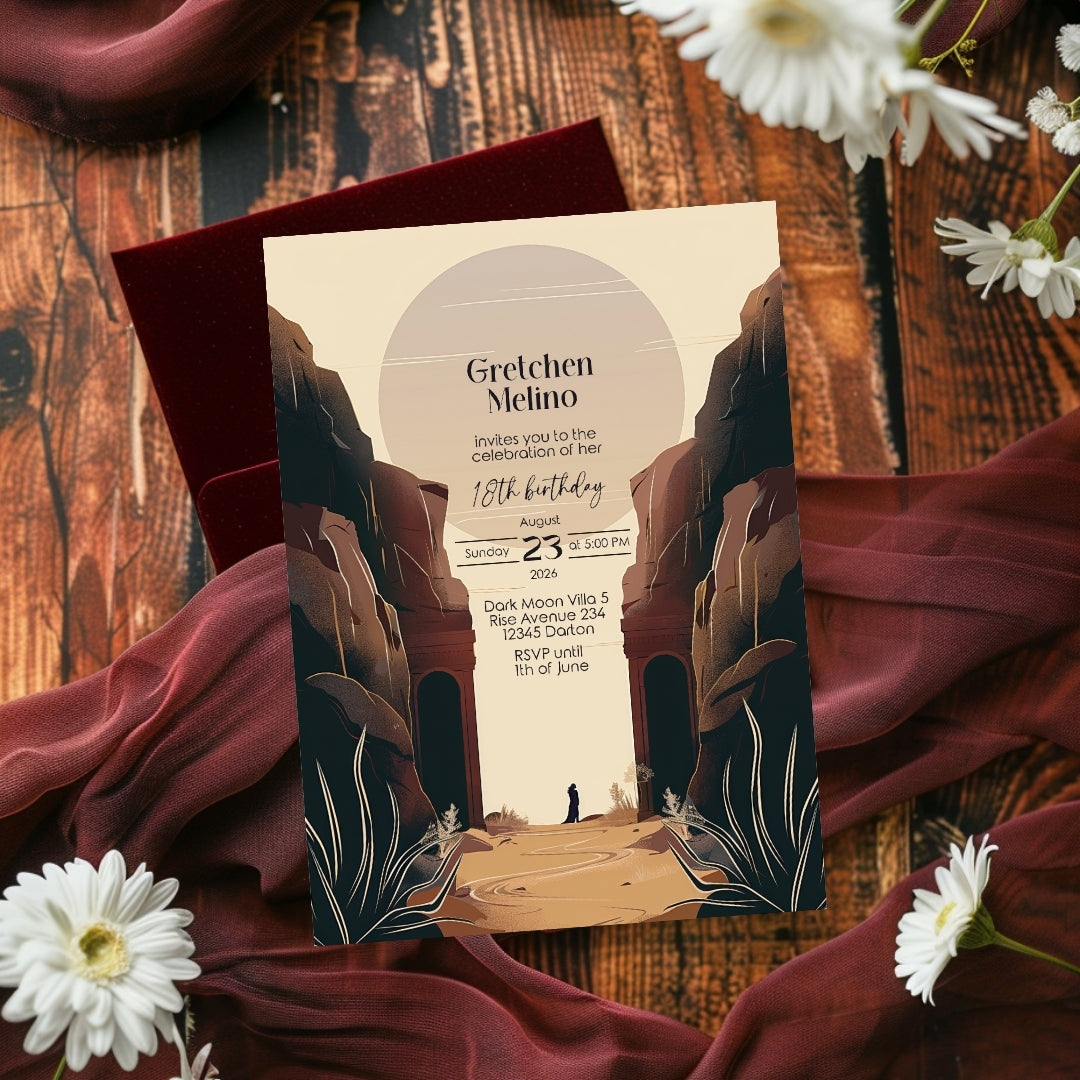 Desert Canyon Birthday Invitation