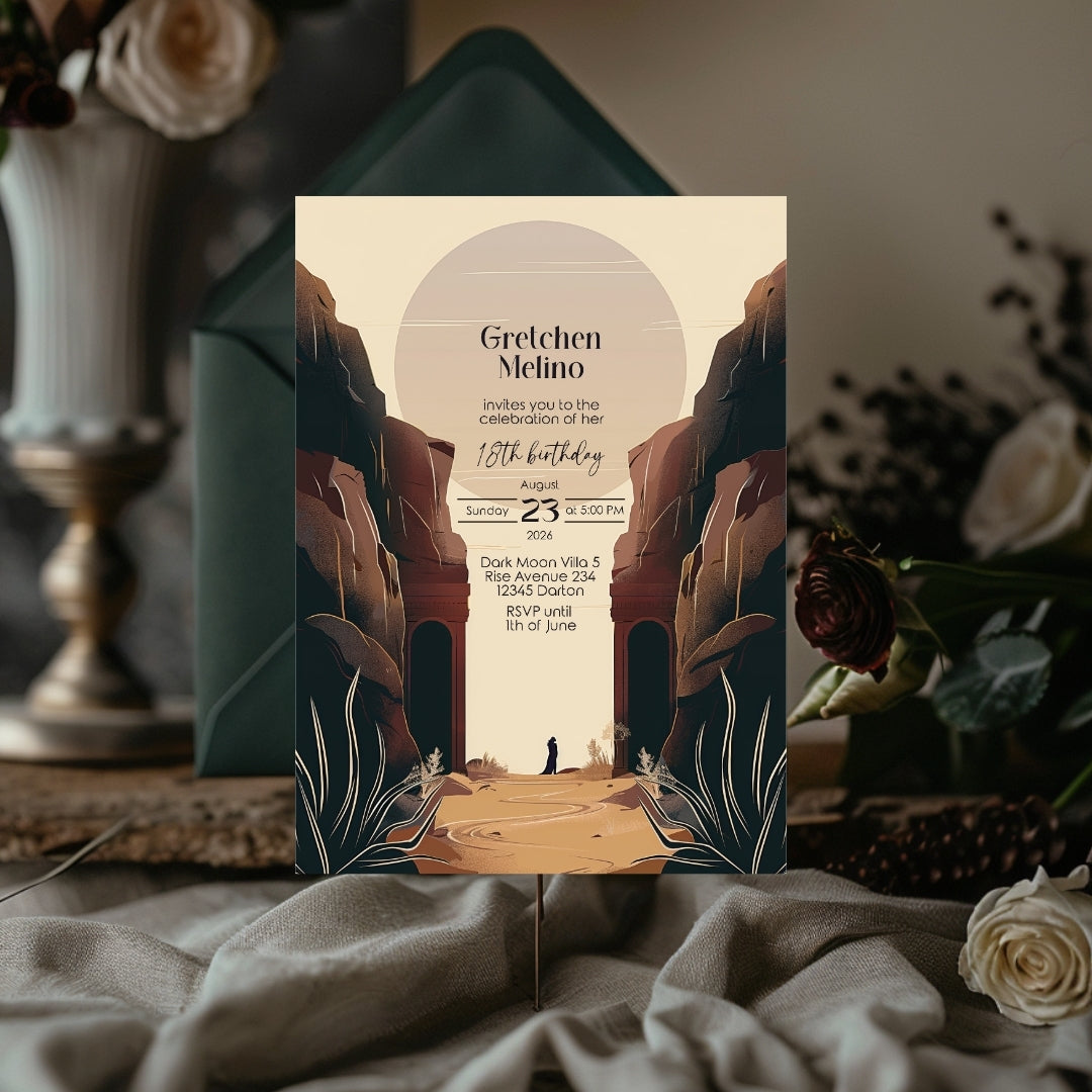Desert Canyon Birthday Invitation