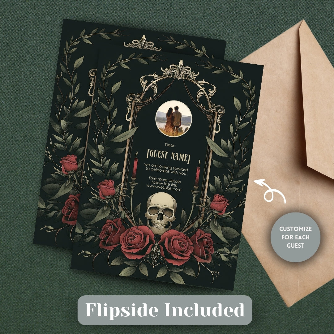 Romantic Skull Wedding Invitation