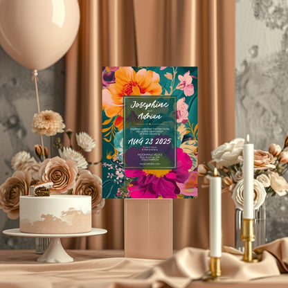 Tropical Teal Minimalist Elegance Wedding Invitation