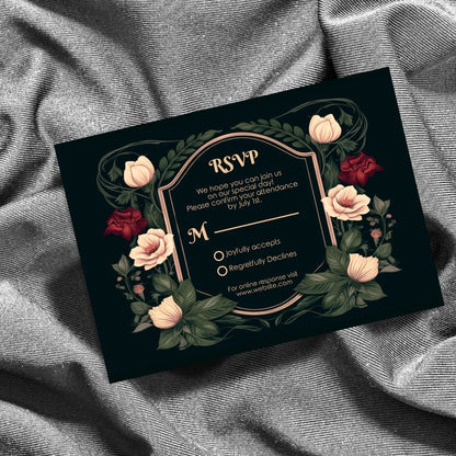 Gothic Botanical Elegance RSVP Card
