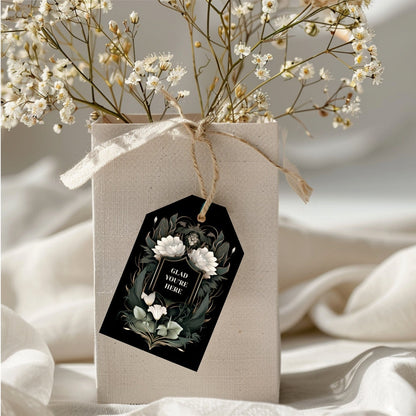 Gothic Florals Thank You Gift or Bottle Tag