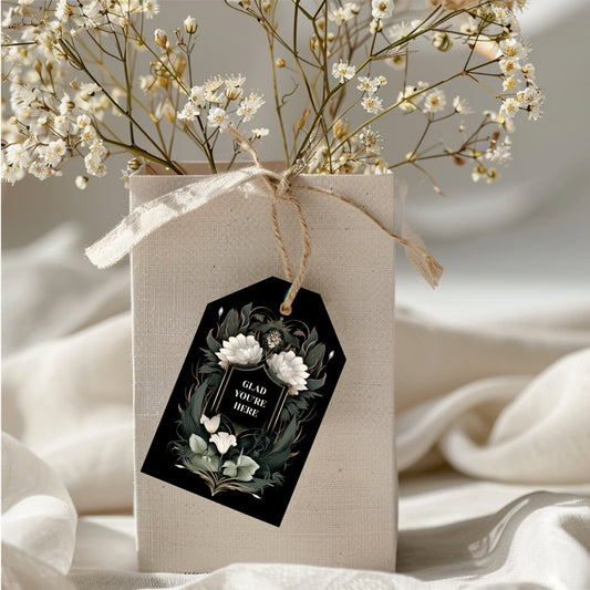 Gothic Florals Thank You Gift or Bottle Tag