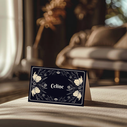 Floral Gothic Place Name Card