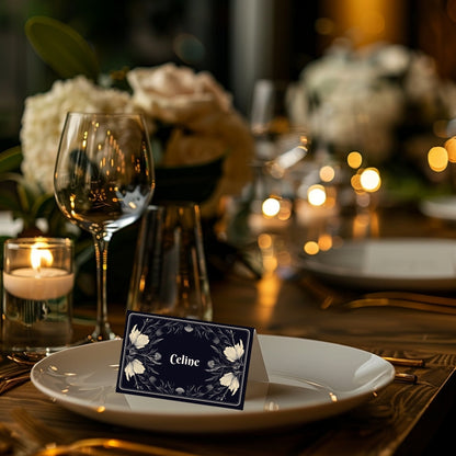 Floral Gothic Place Name Card