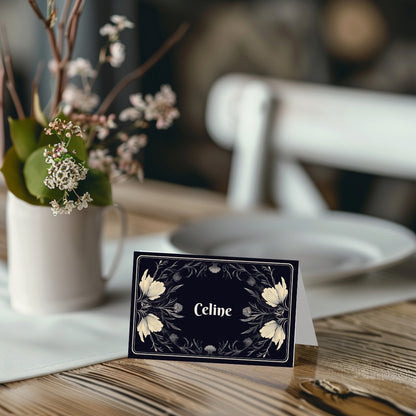 Floral Gothic Place Name Card