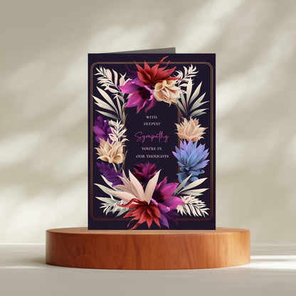 Luxurious Dark Botanical Sympathy Card