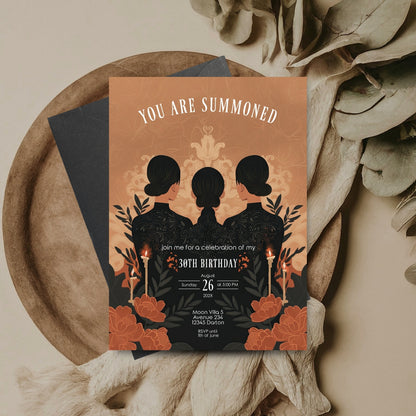 Victorian Gothic Birthday Party Invitation | Witches Calling