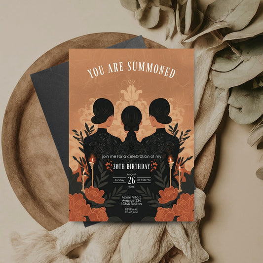 Victorian Gothic Birthday Party Invitation | Witches Calling