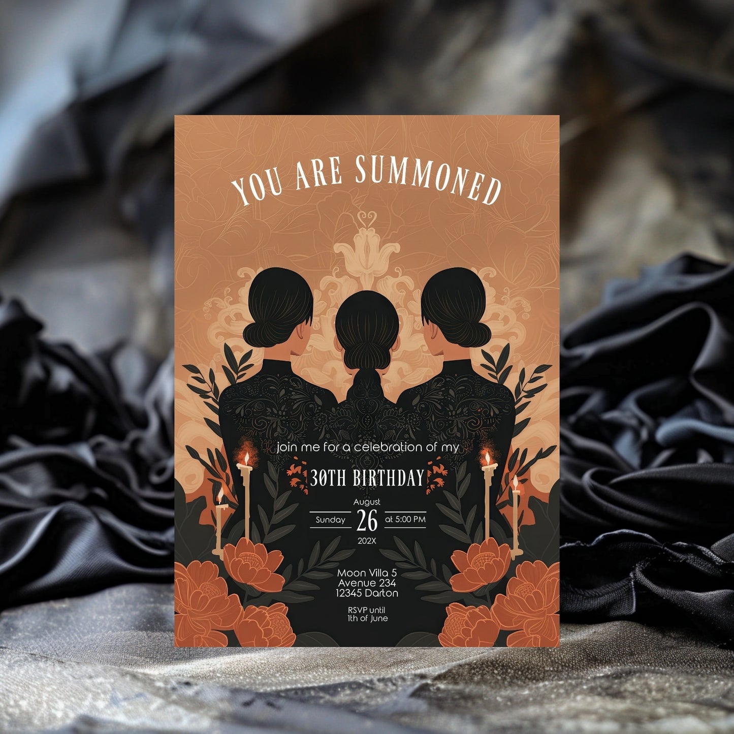 Victorian Gothic Birthday Party Invitation | Witches Calling