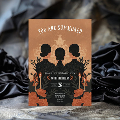 Victorian Gothic Birthday Party Invitation | Witches Calling