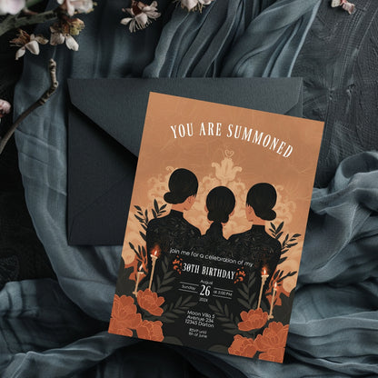 Victorian Gothic Birthday Party Invitation | Witches Calling