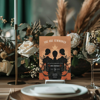 Victorian Gothic Birthday Party Invitation | Witches Calling