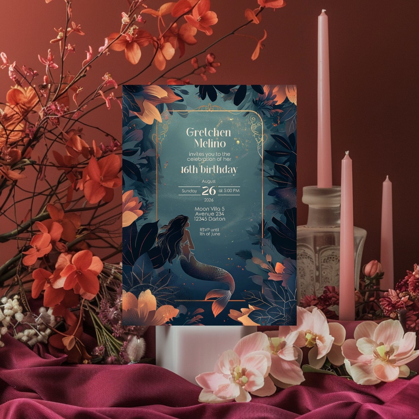 Enchanting Mermaid Birthday Invitation – Fantasy Party
