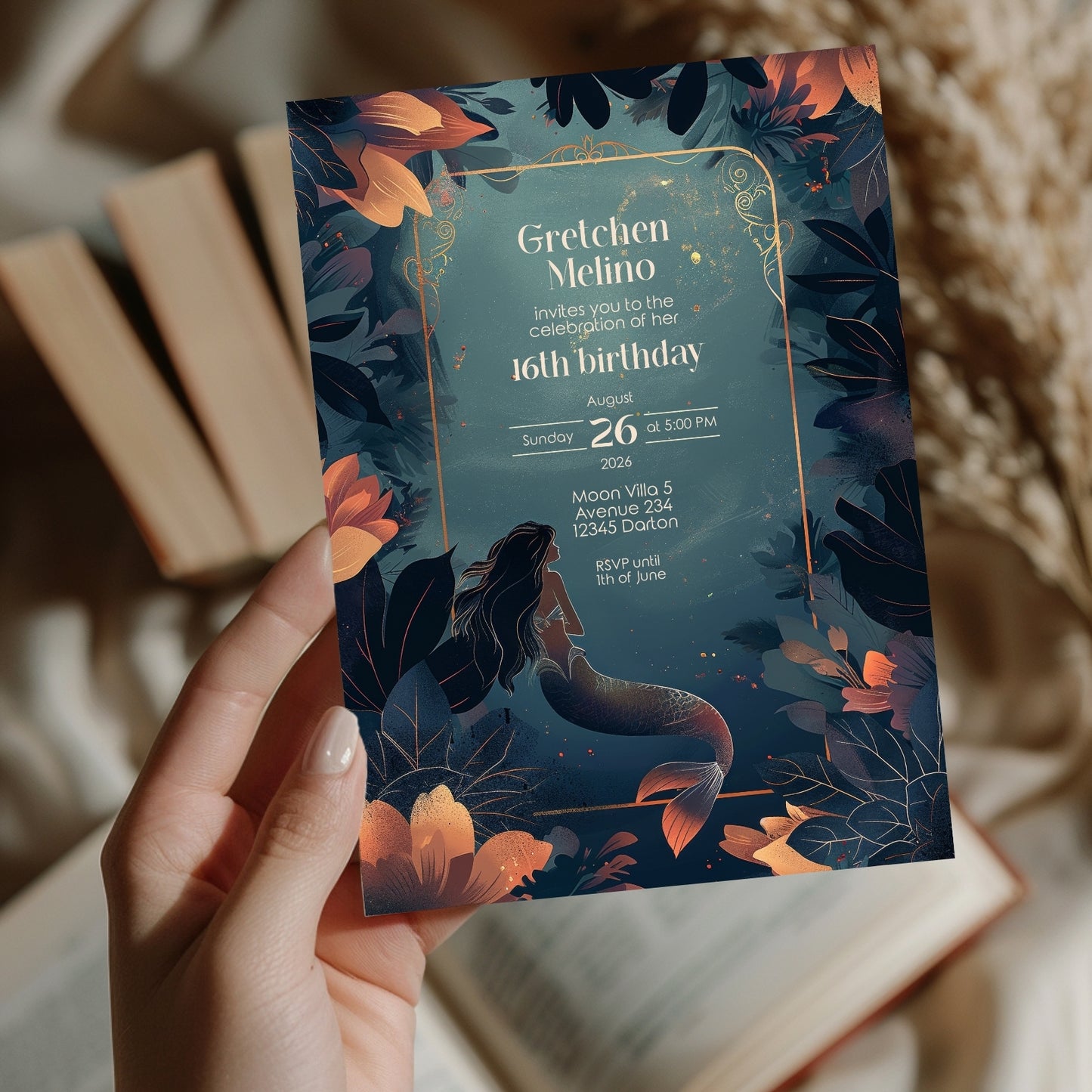 Enchanting Mermaid Birthday Invitation – Fantasy Party
