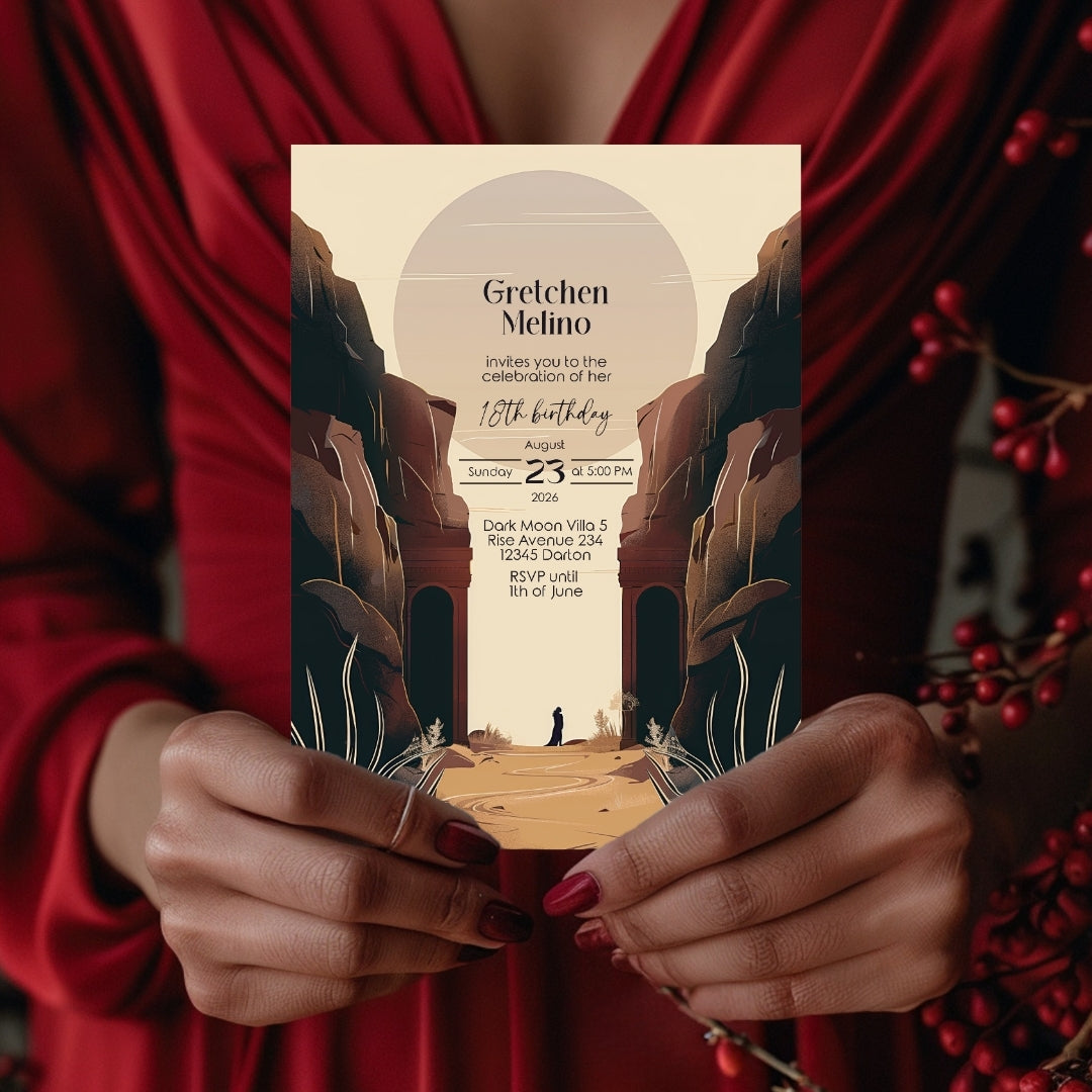 Desert Canyon Birthday Invitation