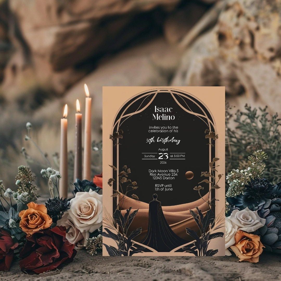 Dark Dune Desert Emperor Birthday Invitation