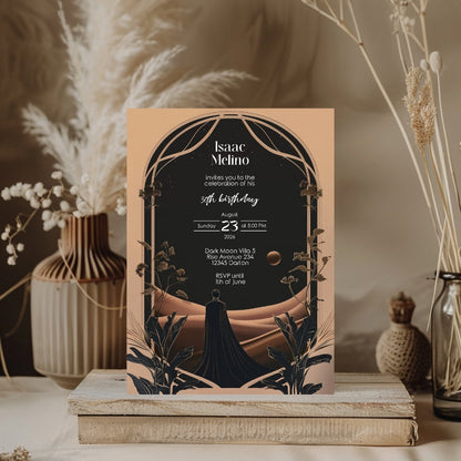 Dark Dune Desert Emperor Birthday Invitation