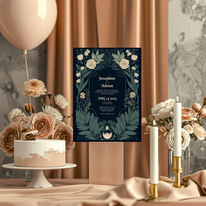 Enchanted Vintage Floral Garden Wedding Invitation