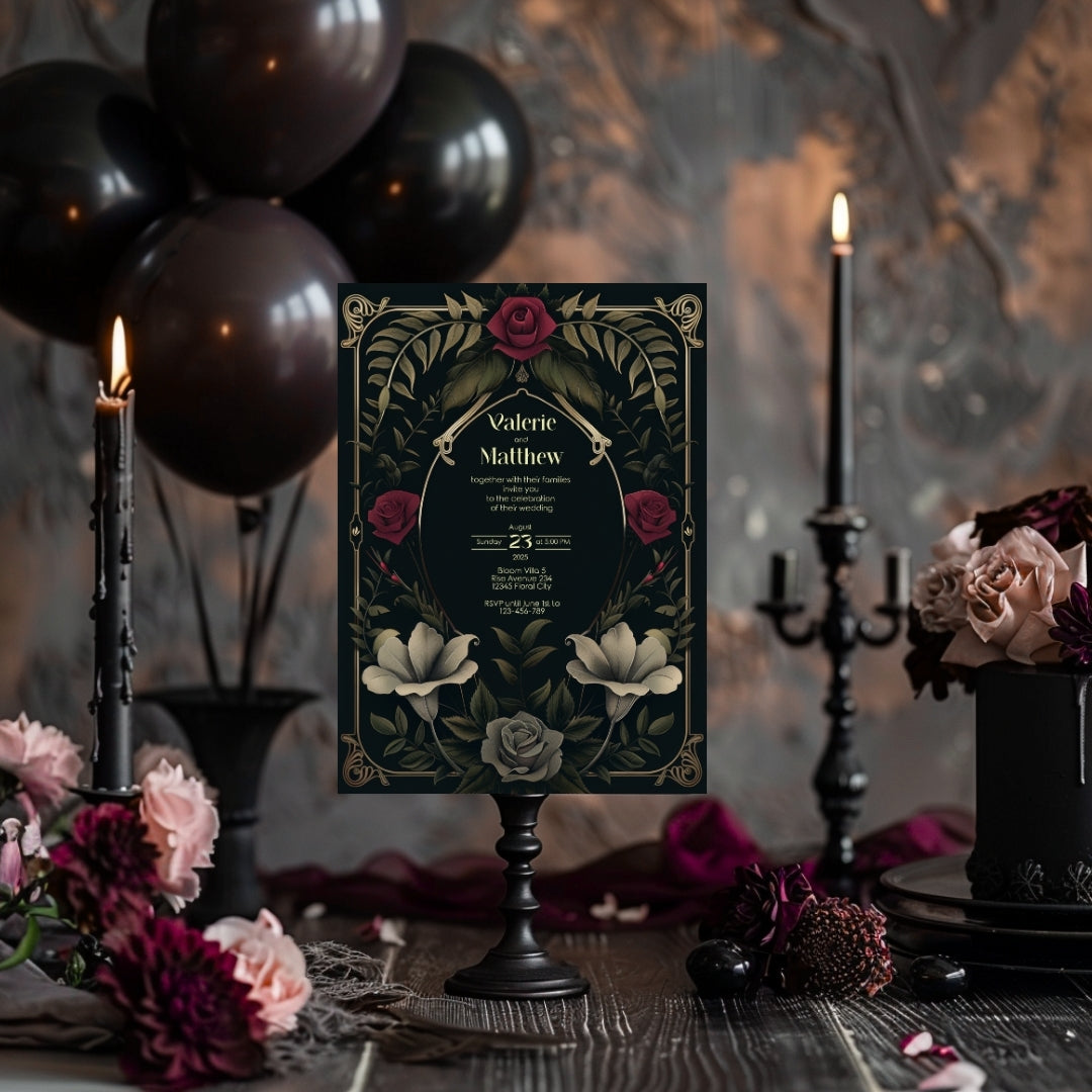 Romantic Rose Garden Wedding Invitation