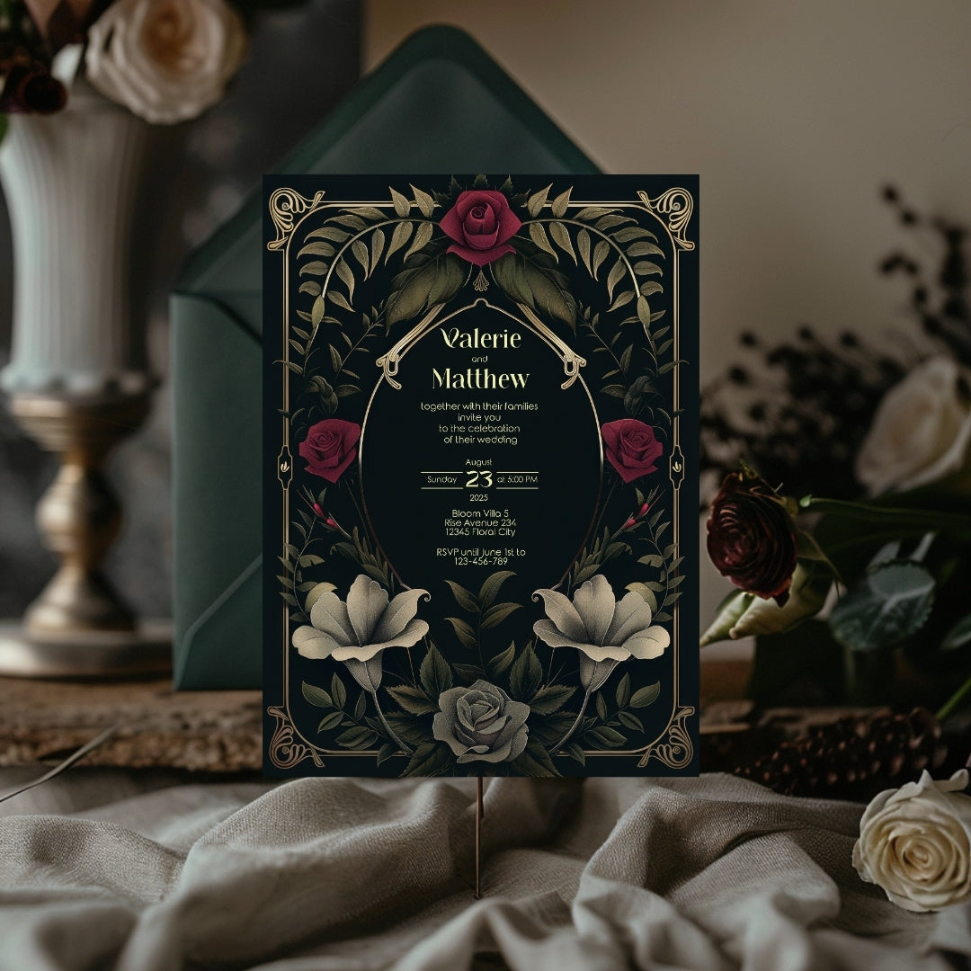 Romantic Rose Garden Wedding Invitation