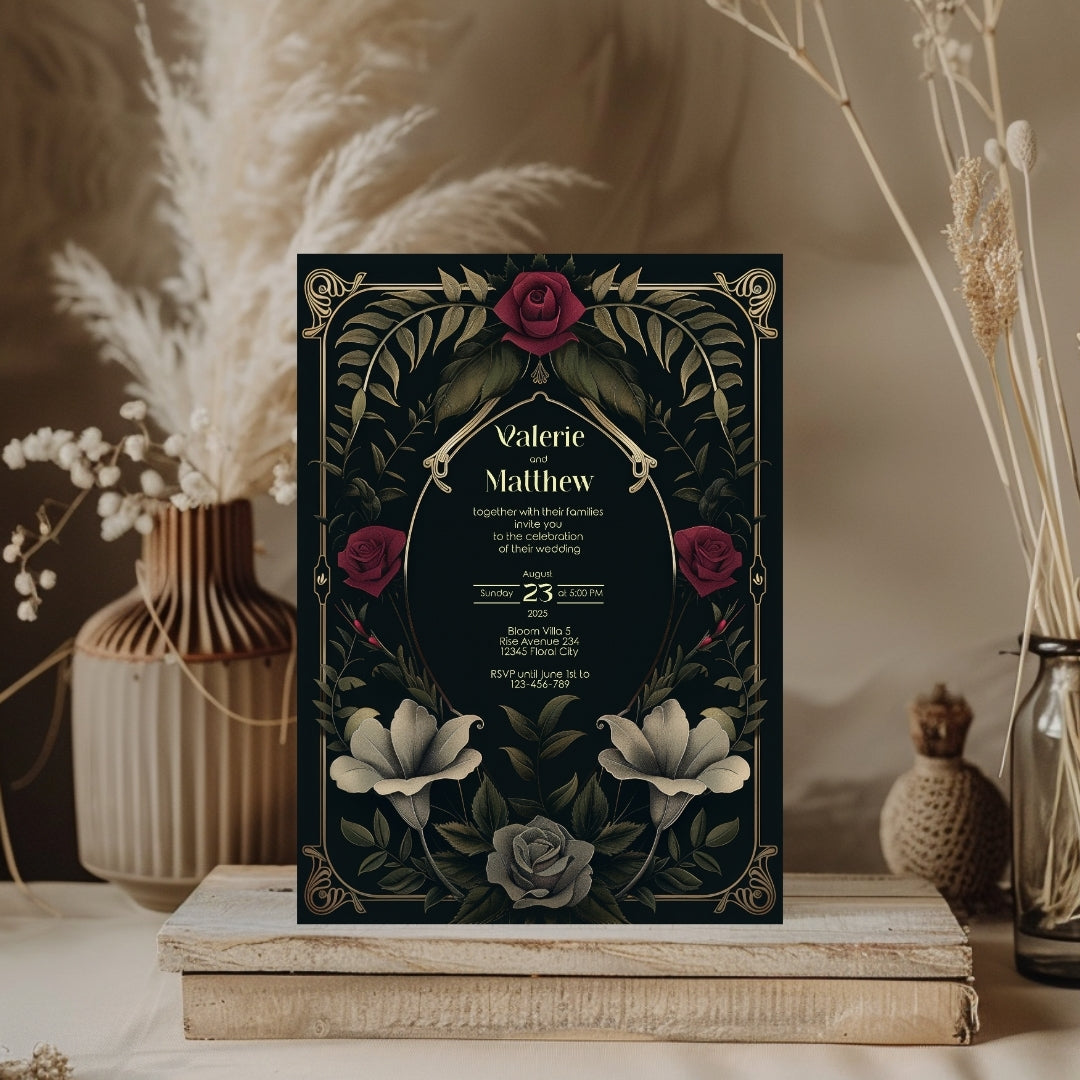 Romantic Rose Garden Wedding Invitation