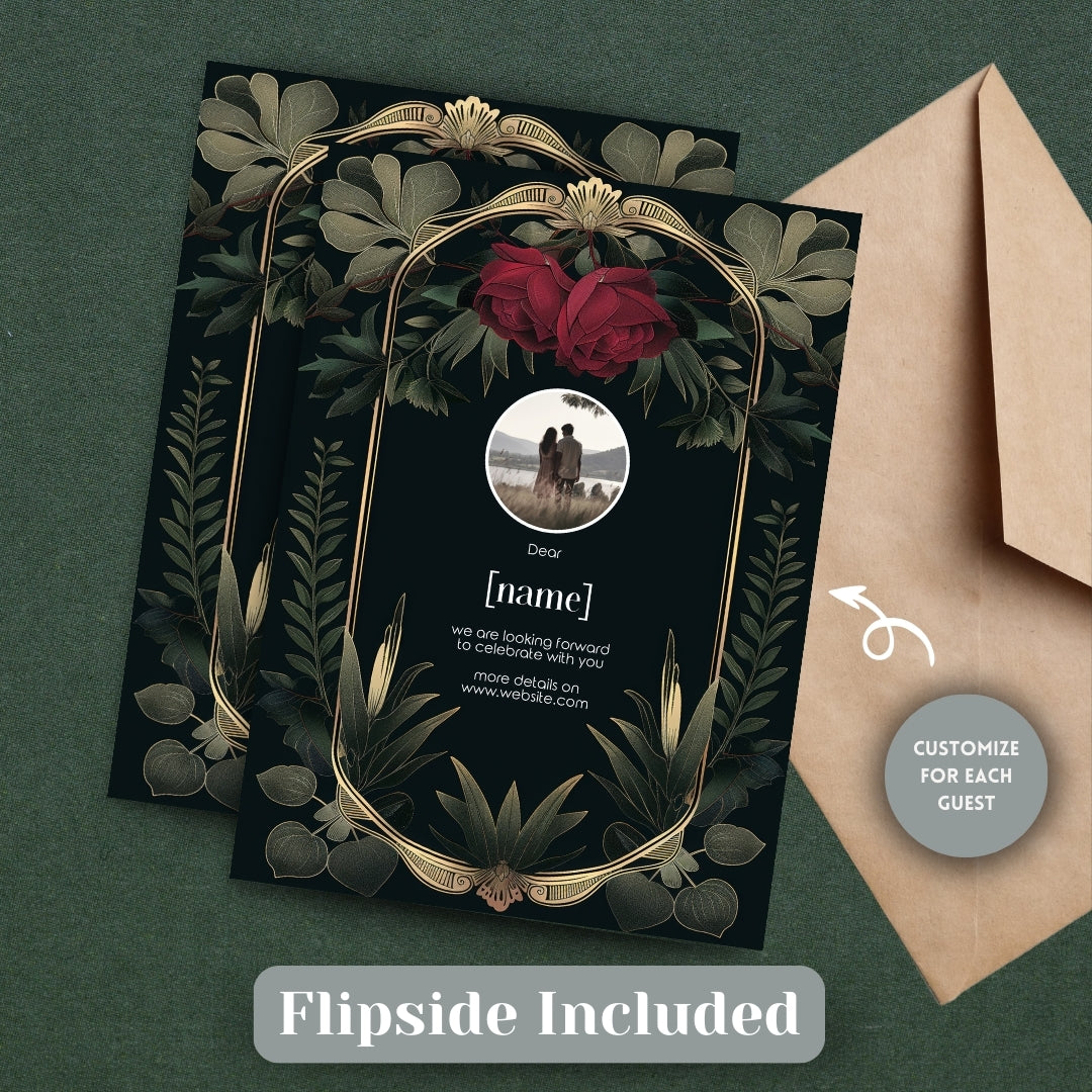 Rose Vintage Garden Arch Wedding Invitation