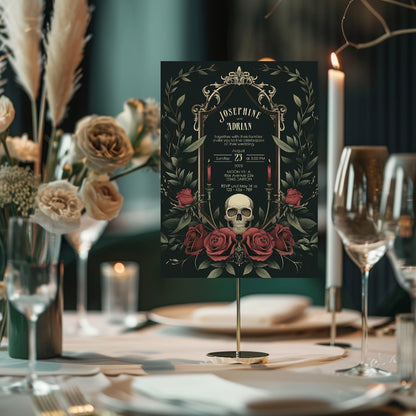 Romantic Skull Wedding Invitation
